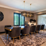 Hadley Antraciet Velvet Dining Chair with Brushed Gold Base by Richmond Interiors - Maison Rêves UK
