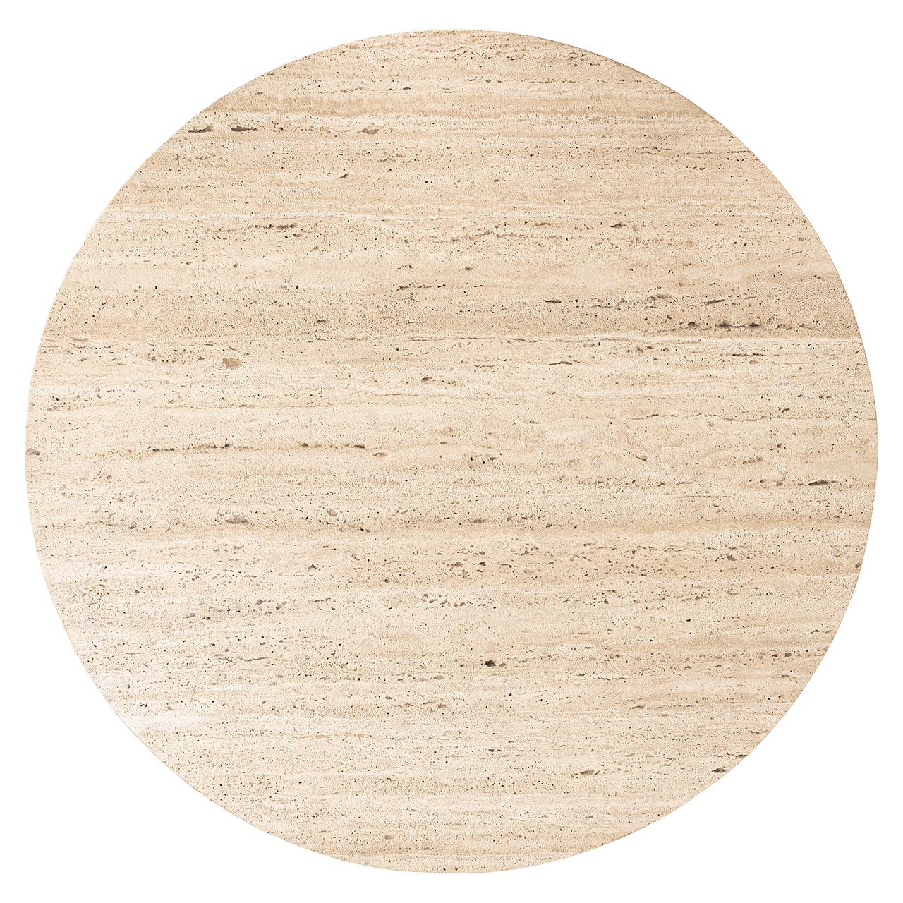 Hampton Circular Coffee Table with Travertine Top by Richmond Interiors - Maison Rêves UK