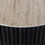 Hampton Circular Coffee Table with Travertine Top by Richmond Interiors - Maison Rêves UK