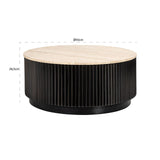 Hampton Circular Coffee Table with Travertine Top by Richmond Interiors - Maison Rêves UK