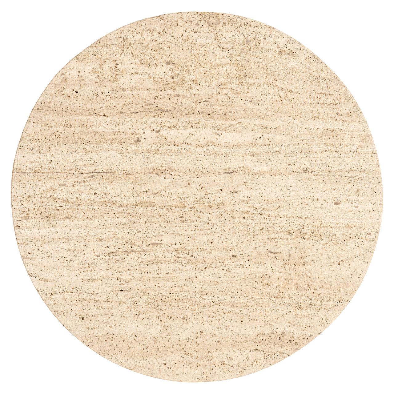 Hampton Circular Side Table with Travertine Top by Richmond Interiors - Maison Rêves UK