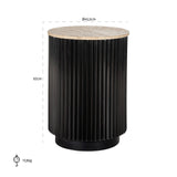 Hampton Circular Side Table with Travertine Top by Richmond Interiors - Maison Rêves UK