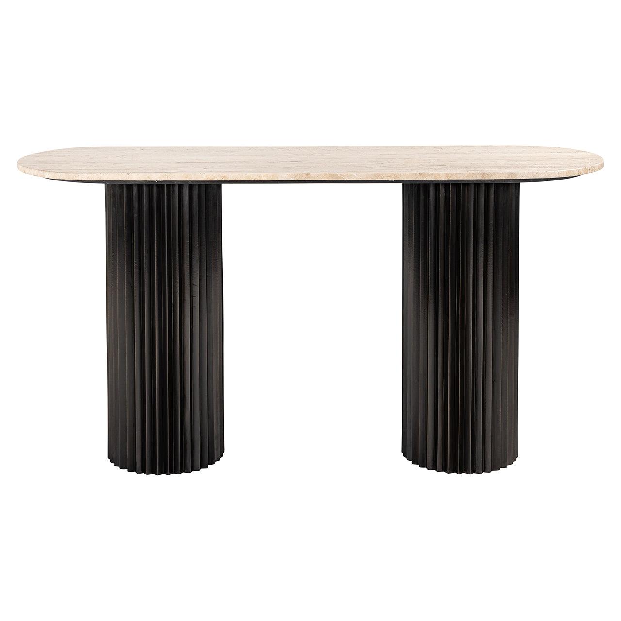 Hampton Oval Travertine Console Table by Richmond Interiors - Maison Rêves UK