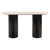 Hampton Oval Travertine Console Table by Richmond Interiors - Maison Rêves UK