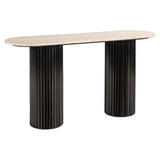 Hampton Oval Travertine Console Table by Richmond Interiors - Maison Rêves UK