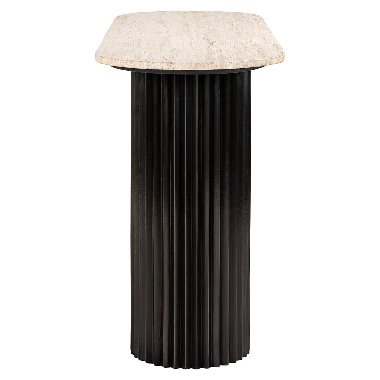 Hampton Oval Travertine Console Table by Richmond Interiors - Maison Rêves UK