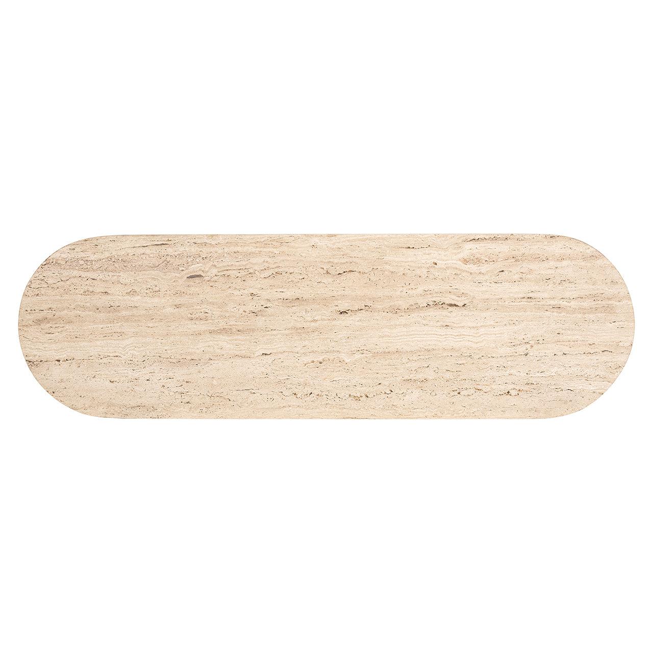 Hampton Oval Travertine Console Table by Richmond Interiors - Maison Rêves UK