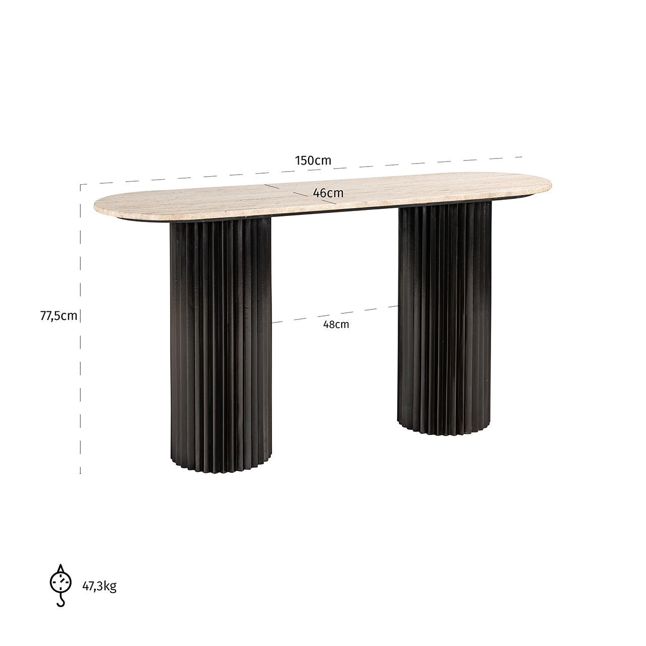 Hampton Oval Travertine Console Table by Richmond Interiors - Maison Rêves UK