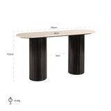 Hampton Oval Travertine Console Table by Richmond Interiors - Maison Rêves UK