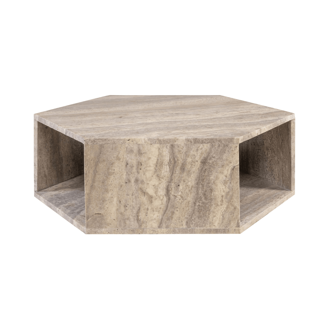 Hexx Grey Travertine Coffee Table - Maison Rêves UK