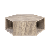 Hexx Grey Travertine Coffee Table - Maison Rêves UK