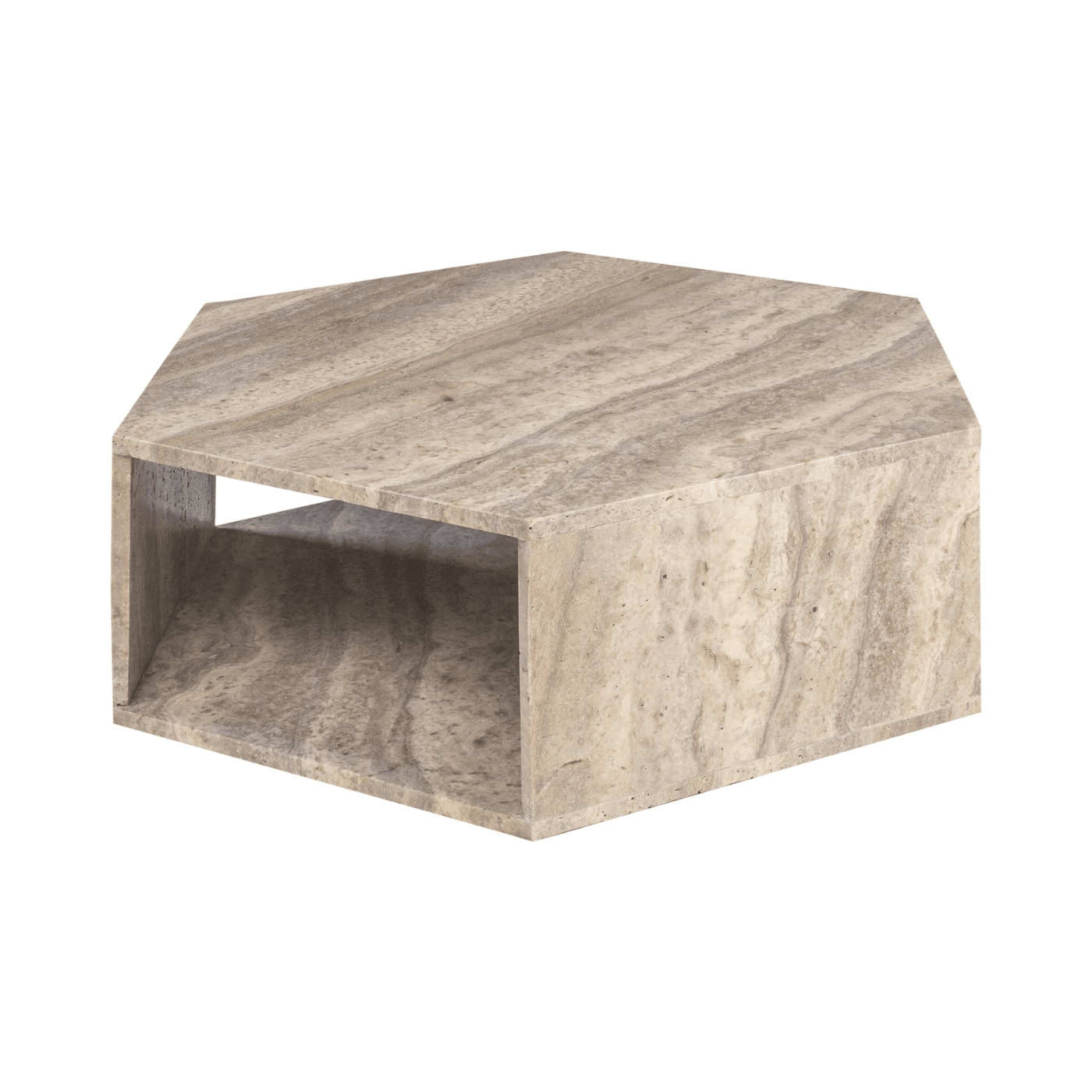 Hexx Grey Travertine Coffee Table - Maison Rêves UK