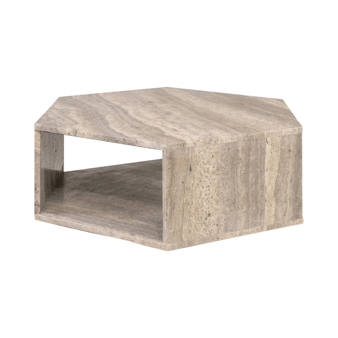 Hexx Grey Travertine Coffee Table - Maison Rêves UK