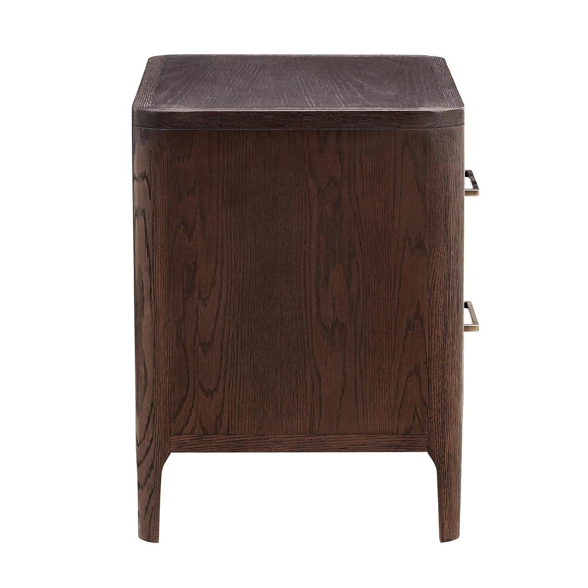 Hudson 2 Drawer Nightstand Brushed Brown Oak by Eccotrading Design London - Maison Rêves UK