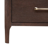 Hudson 2 Drawer Nightstand Brushed Brown Oak by Eccotrading Design London - Maison Rêves UK