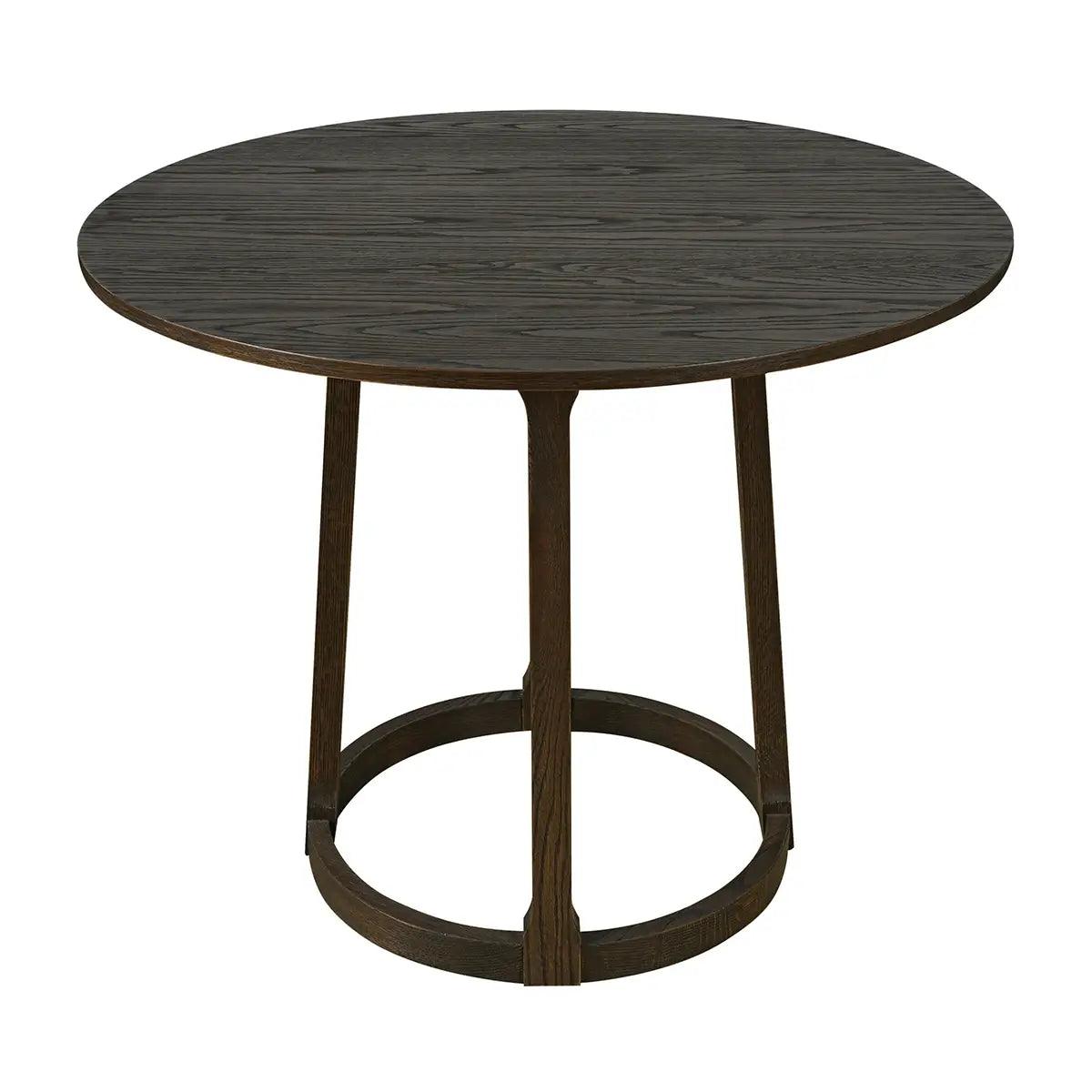 Hudson Round Dining Table Brushed Brown Oak 120cm by Eccotrading Design London - Maison Rêves UK