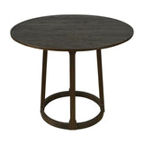 Hudson Round Dining Table Brushed Brown Oak 120cm by Eccotrading Design London - Maison Rêves UK