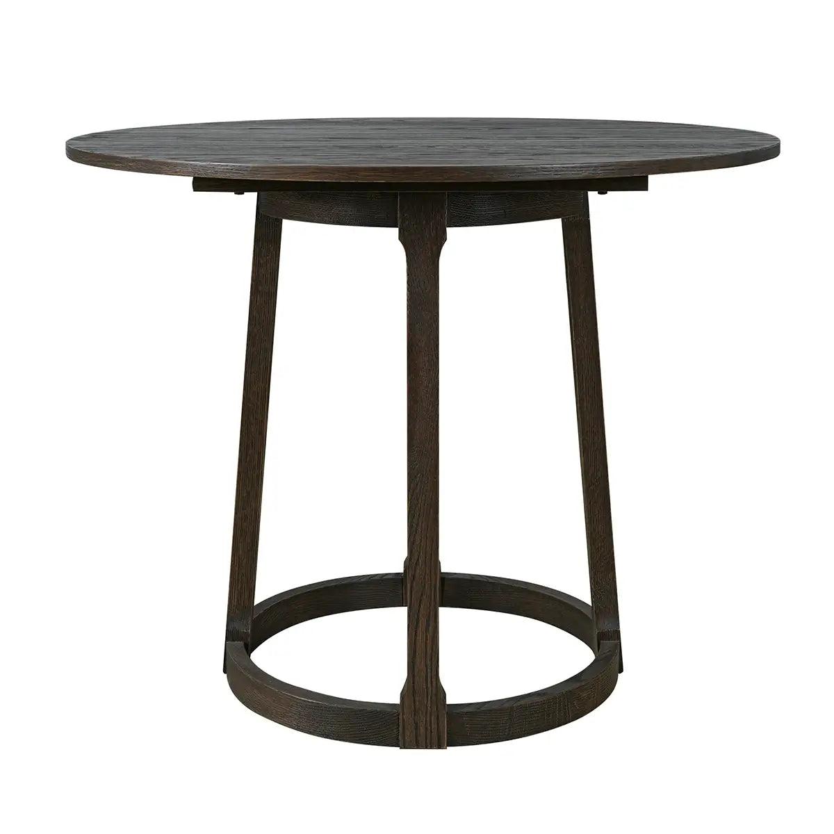 Hudson Round Dining Table Brushed Brown Oak 120cm by Eccotrading Design London - Maison Rêves UK
