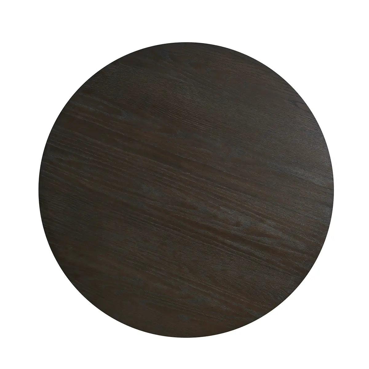 Hudson Round Dining Table Brushed Brown Oak 120cm by Eccotrading Design London - Maison Rêves UK