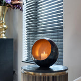 Ironville Circular Gold Side Table with Black Marble Top by Richmond Interiors - Maison Rêves UK