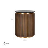 Ironville Circular Gold Side Table with Black Marble Top by Richmond Interiors - Maison Rêves UK