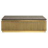 Ironville Rectangular Gold Coffee Table with Black Marble Top by Richmond Interiors - Maison Rêves UK