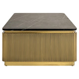 Ironville Rectangular Gold Coffee Table with Black Marble Top by Richmond Interiors - Maison Rêves UK