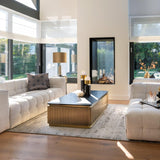 Ironville Rectangular Gold Coffee Table with Black Marble Top by Richmond Interiors - Maison Rêves UK