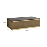 Ironville Rectangular Gold Coffee Table with Black Marble Top by Richmond Interiors - Maison Rêves UK