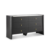 Kelly 6 Drawer Espresso Oak Chest of Drawers Ceramic Marble by Eccotrading Design London - Maison Rêves UK