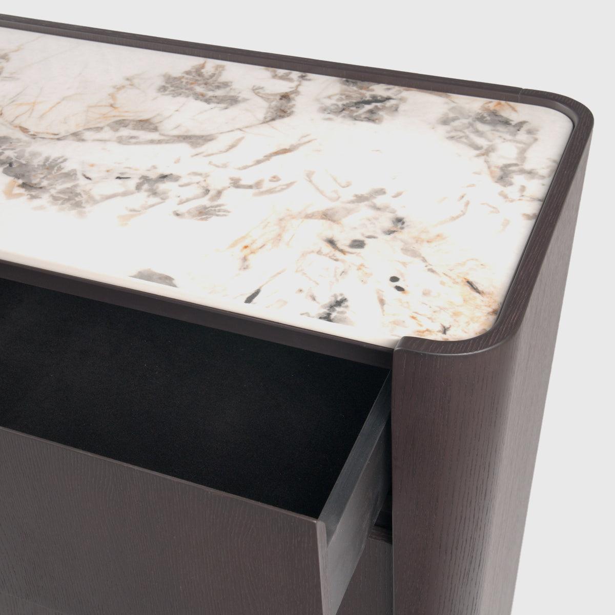 Kelly 6 Drawer Espresso Oak Chest of Drawers Ceramic Marble by Eccotrading Design London - Maison Rêves UK