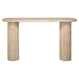 La Cantera Oval Travertine Console Table by Richmond Interiors - Maison Rêves UK