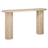La Cantera Oval Travertine Console Table by Richmond Interiors - Maison Rêves UK