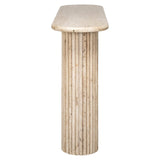 La Cantera Oval Travertine Console Table by Richmond Interiors - Maison Rêves UK