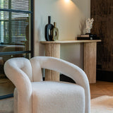 La Cantera Oval Travertine Console Table by Richmond Interiors - Maison Rêves UK