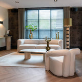 La Cantera Oval Travertine Console Table by Richmond Interiors - Maison Rêves UK