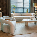 La Cantera Oval Travertine Console Table by Richmond Interiors - Maison Rêves UK