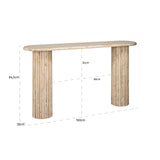 La Cantera Oval Travertine Console Table by Richmond Interiors - Maison Rêves UK