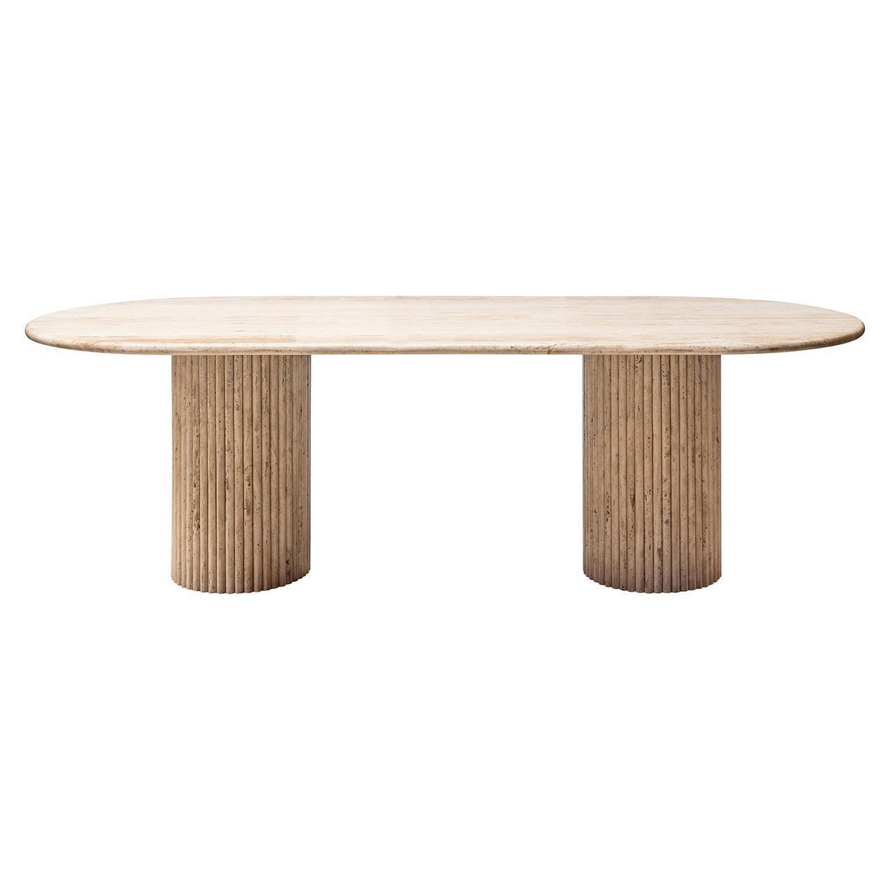 La Cantera Oval Travertine Dining Table by Richmond Interiors - Maison Rêves UK