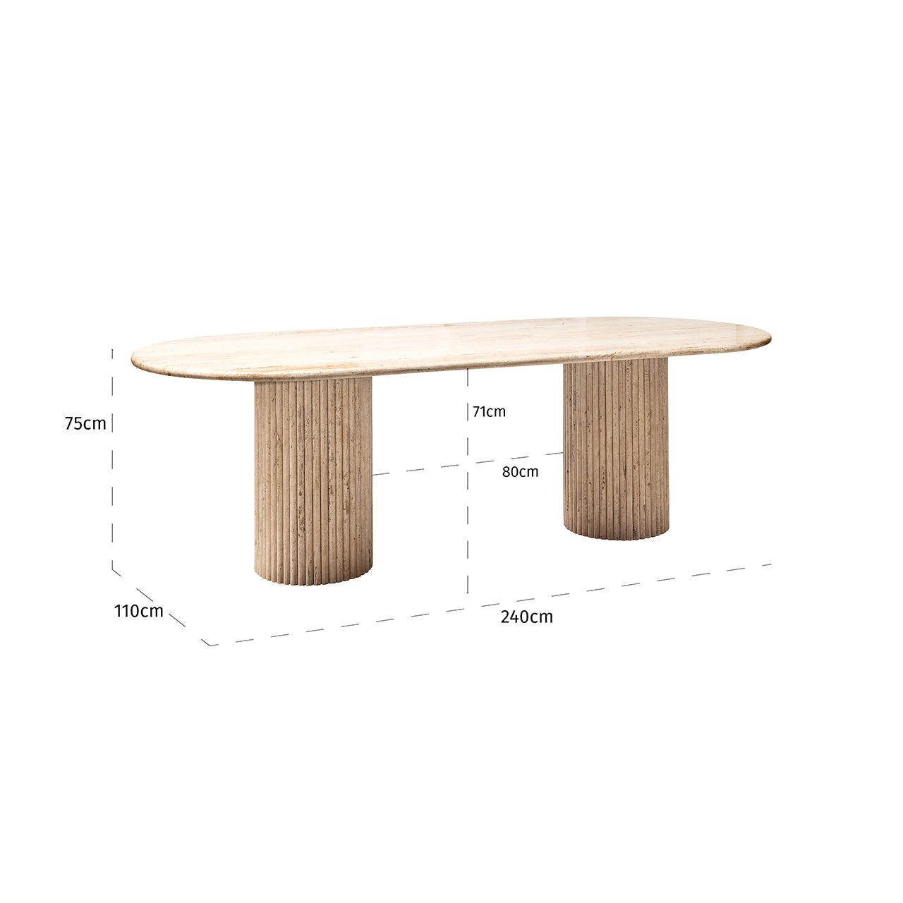 La Cantera Oval Travertine Dining Table by Richmond Interiors - Maison Rêves UK