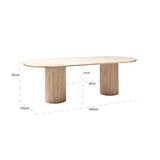 La Cantera Oval Travertine Dining Table by Richmond Interiors - Maison Rêves UK