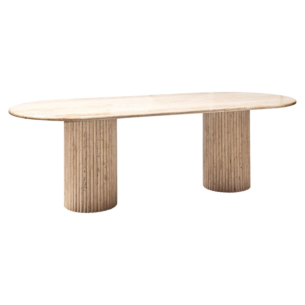 La Cantera Oval Travertine Dining Table by Richmond Interiors - Maison Rêves UK