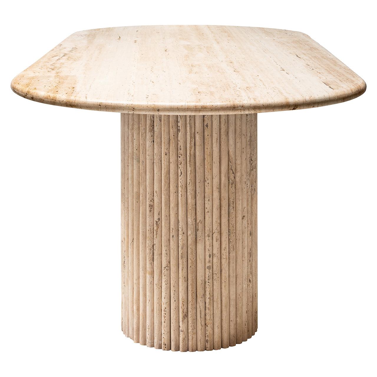 La Cantera Oval Travertine Dining Table by Richmond Interiors - Maison Rêves UK