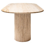 La Cantera Oval Travertine Dining Table by Richmond Interiors - Maison Rêves UK
