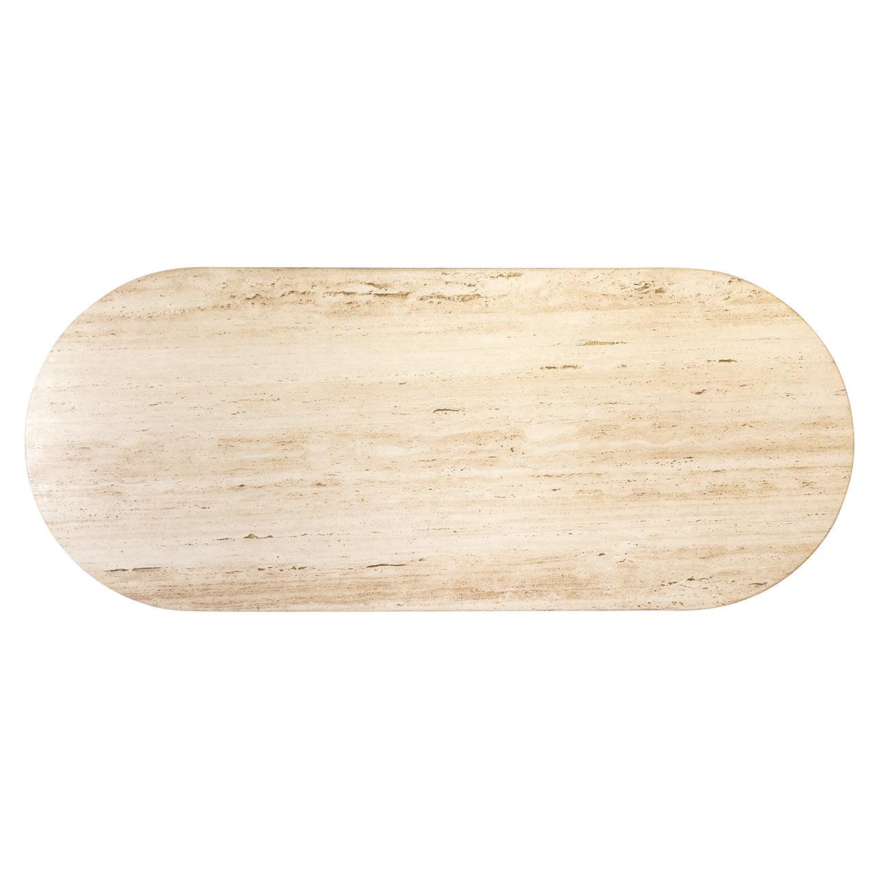 La Cantera Oval Travertine Dining Table by Richmond Interiors - Maison Rêves UK