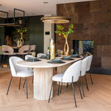 La Cantera Oval Travertine Dining Table by Richmond Interiors - Maison Rêves UK