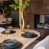 La Cantera Oval Travertine Dining Table by Richmond Interiors - Maison Rêves UK