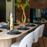 La Cantera Oval Travertine Dining Table by Richmond Interiors - Maison Rêves UK