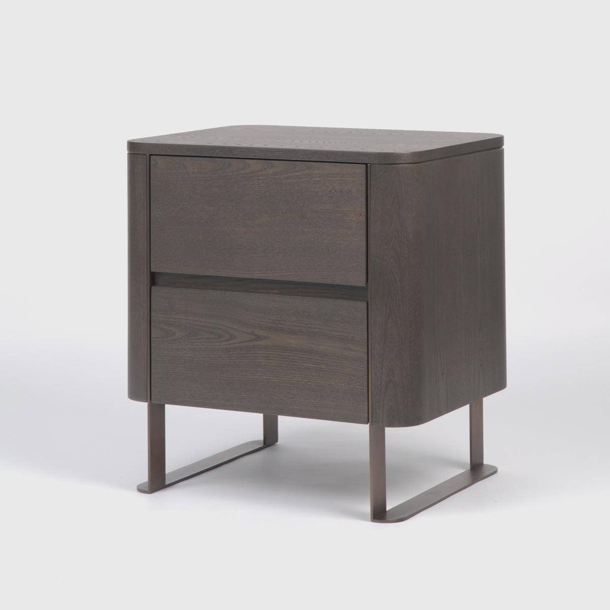 Lizzi 2 Drawer Chocolate Oak Bedside Chest by Eccotrading Design London - Maison Rêves UK