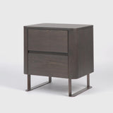Lizzi 2 Drawer Chocolate Oak Bedside Chest by Eccotrading Design London - Maison Rêves UK